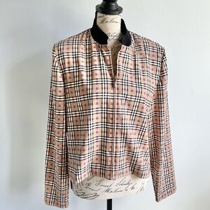 M.H.M. Melissa Harper Plaid Women's Zippered Jacket size 12